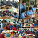 Y7 Maths Students Work with Y6